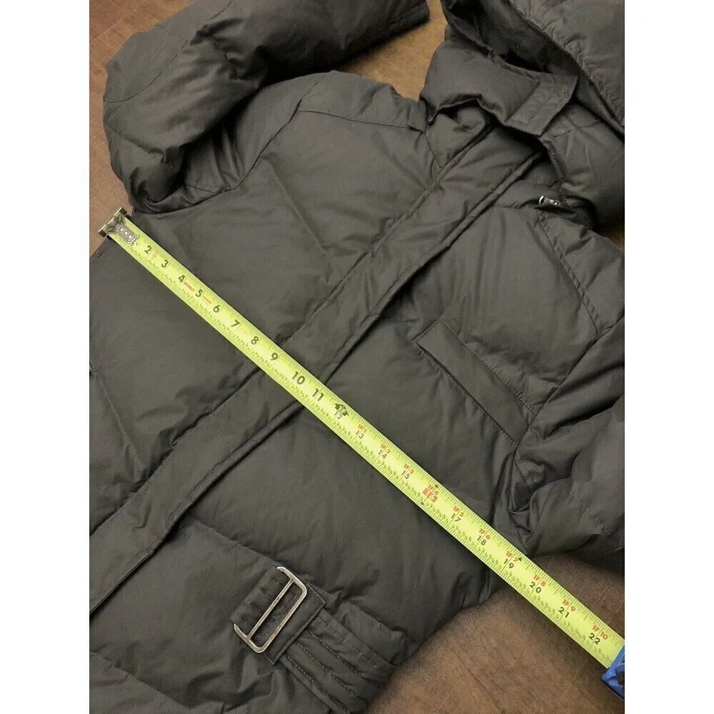 UGG Lambskin 80/20 Duck Down Belted Hooded Mid Length Puffer Coat Woman Size M - Picture 14 of 16